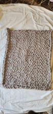 Homemade Soft Grey Chunky Baby Blanket Crochet 32 In Length 25 1/2 Inch Width