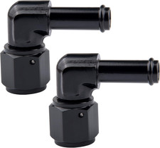 6AN Female to 3/8" Barb Hose Fitting 90 Degree Swivel 2PCS
