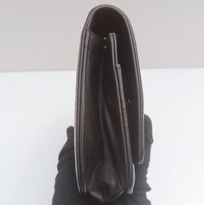 Chanel Camellia Series WOC Chain Shoulder Bag Crossbody Black Silver Women - Imagem 3 de 4