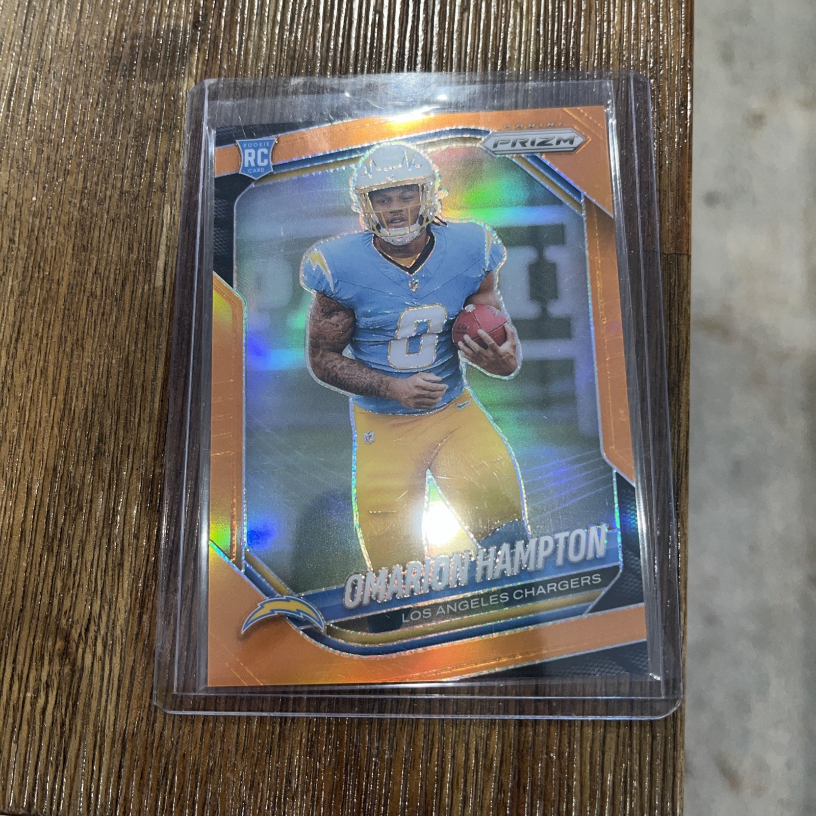 2025 Panini Prizm RC Omarion Hampton #355 Orange Prizm /249 Chargers