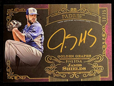 2015 Topps Five Star James Shields Purple Golden Graphs ON-CARD AUTO 10/25 !!!