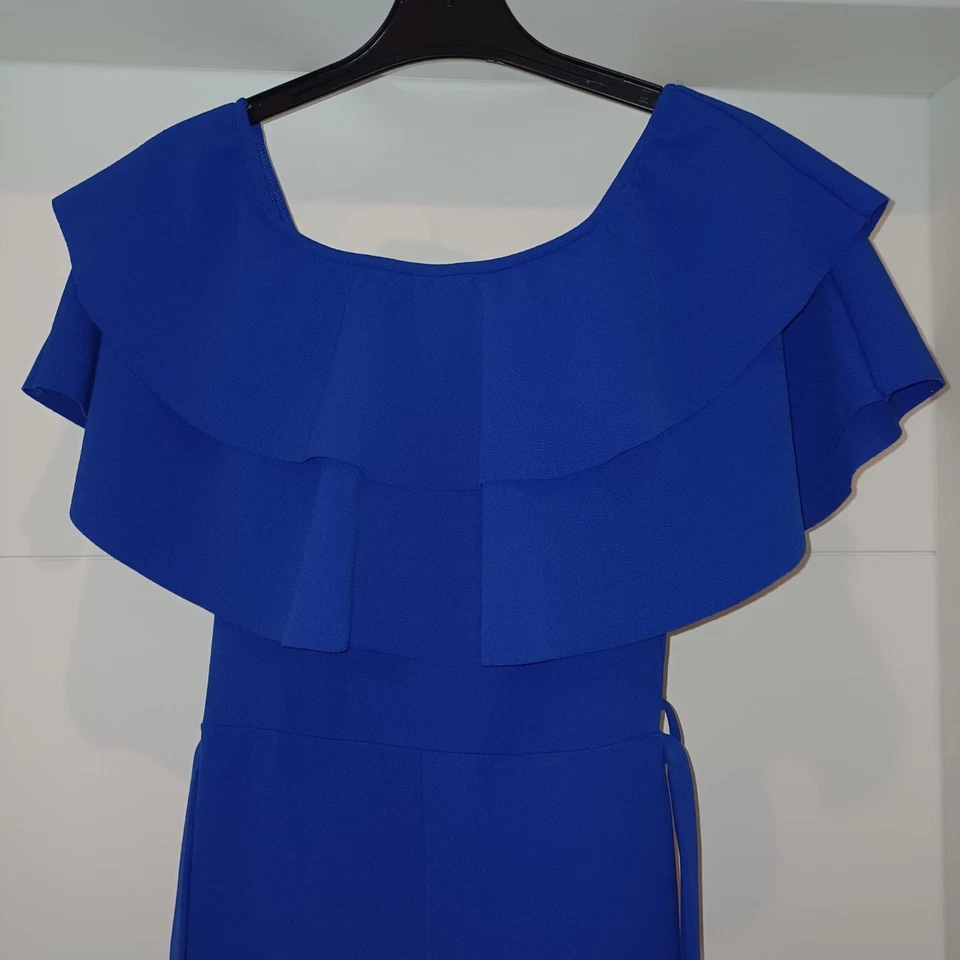 Neu Jumpsuit 38 40 royalblau Overall Carmen-Ausschnitt silverbloom TopZustand - Bild 2 von 3