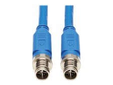 Tripp Lite NM12-6A1-03M-BL M12 X-Code Cat6a 10G Ethernet Cable, M/M, Blue, 3 m