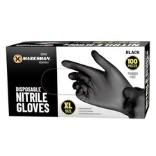 Disposable Nitrile Gloves Black Powder Free Heavy Duty XL - Box Of 100