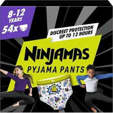 Pampers Ninjamas Pyjama Pants 54 Count for Kids 8-12 Years 27-43kg All-Night Lea 0.40 per nappy