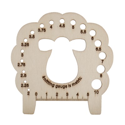 Milward Holz Schaf Design Stricknadel Messgerät Größe 5 cm Lineal - metrisch