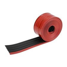 Universal 8.2Ftx2.54In Car Side Skirts Protector 2.5m x 6.5cm L x W Red