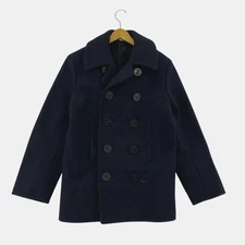 BUZZ RICKSON'S Pea Coat Wool Coat Size 38 Navy BR11554