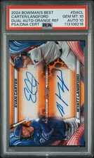 2024 Bowman's Best Dual Autographs Evan Carter Wyatt Langford Orange /25 PSA 10