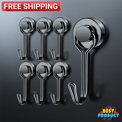 #ad Magnetic Hook Heavy Duty Rotatable Hanger Neodymium Strong Megnet Black Hook USA $7.72