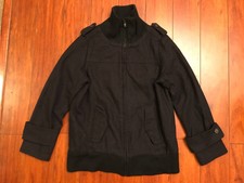 W Closet Wears Inc Women’s Black Wool Rayon Blend Full Zip Sweater Jacket Size F