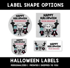 Spooky Friends Personalized Halloween Stickers  Kids Halloween Favor Stickers