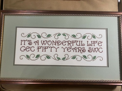 Nice Needlepoint "A Wonderful Life Fifty Years" - Framed