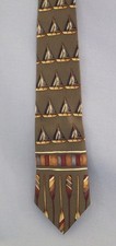 Sailing Ship Oars Novelty Necktie Tie Silk Rowing Made In USA Gant Boats