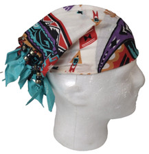 Y2K Wamcraft Beaded Bandana Southwestern Aztec Western Vintage 80s Made In USA