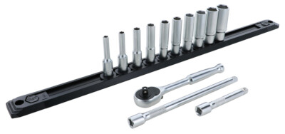Wiha 33392 13 Piece Series Socket &Ratchet Set with 3&6 Inch Extension Bars-SAE