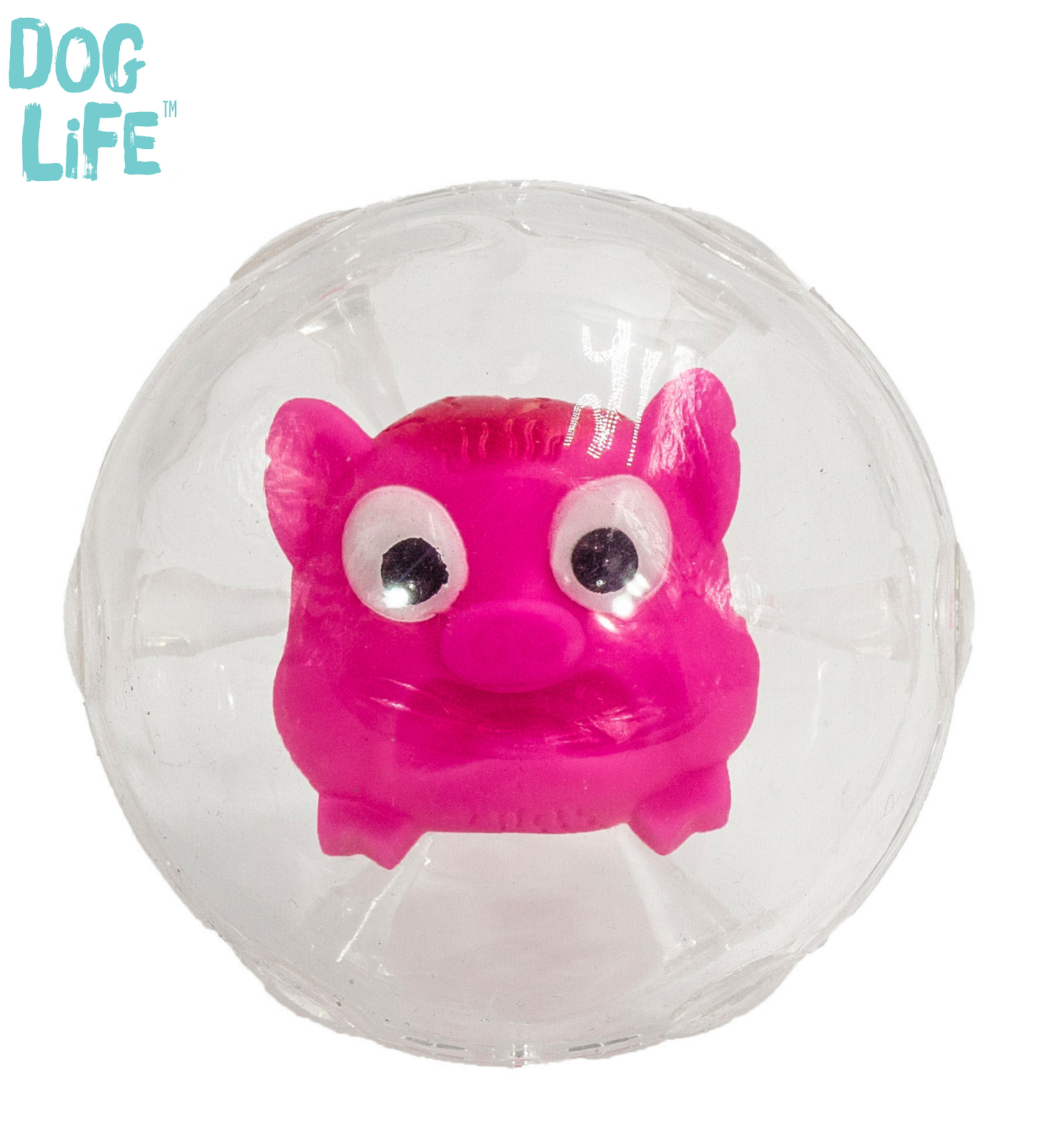 TUFFS X DOG LIFE TPR SUPER SQUEAK BOUNCE DOG PUPPY BALL TOY PIGGY BALL 9CM