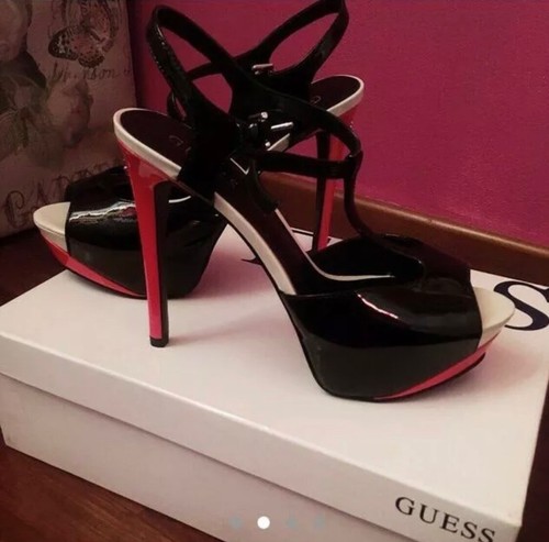 GUESS scarpe spuntate tg. 38 colore nero e rosso | eBay