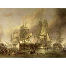 Stanfield The Battle Of Trafalgar Painting XL Wall Art Canvas Print
