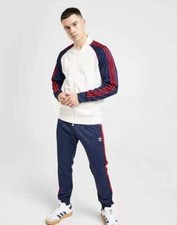 Image of Adidas SST Tracksuit White/Blue/Gold ALL SIZES Track Top+Pants-Genuine-RRP £130