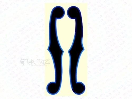 F Hole Iban Paul Gilbert style Guitar and Bass Decals sticker set 2 Color - Picture 6 of 20