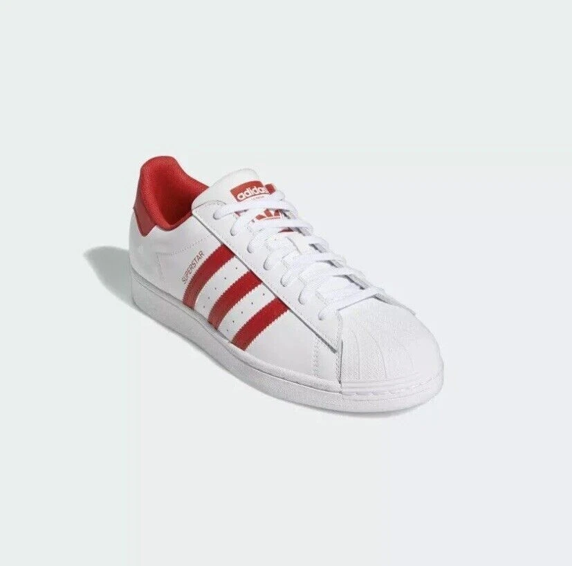 Red adidas Superstar Shoes, men lifestyle