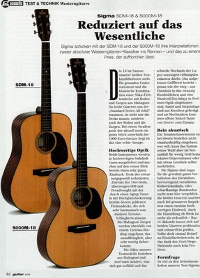 SIGMA GUITARS- Gitarre S000M-18 Mahagoni Korpus+ Fichtendecke 14 Bund AUSSTELLER