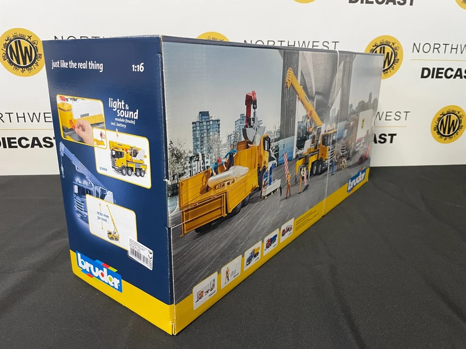 BRUDER 1:16 SCALE 03571 SCANIA SUPER 560R LIEBHERR CRANE TRUCK WITH LIGHTS - Image 2 of 4