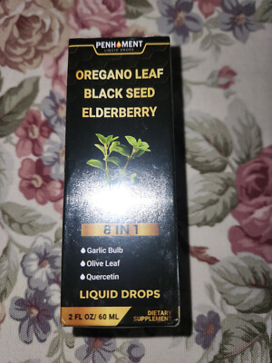 Penhoment 8in1 Oregano Oil Liquid Drops with Black Seed Oil, Elderberry, Garlic