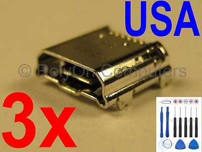 3x Micro USB Charging Port For Samsung Galaxy Tab 3 7.0 SM-T217T LTE 7" Tablet