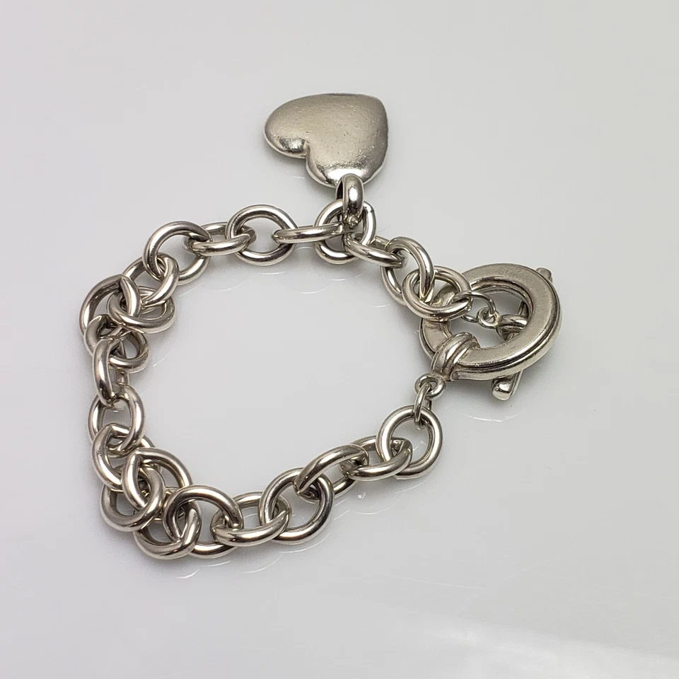 LAGOS Caviar  Sterling Silver Heart Charm Toggle Bracelet 7.5" - Image 3 of 4