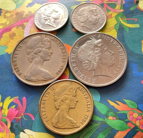 x5 Collectors Australian Coins Five and Twenty Cents One Dollar - Picture 3 of 11