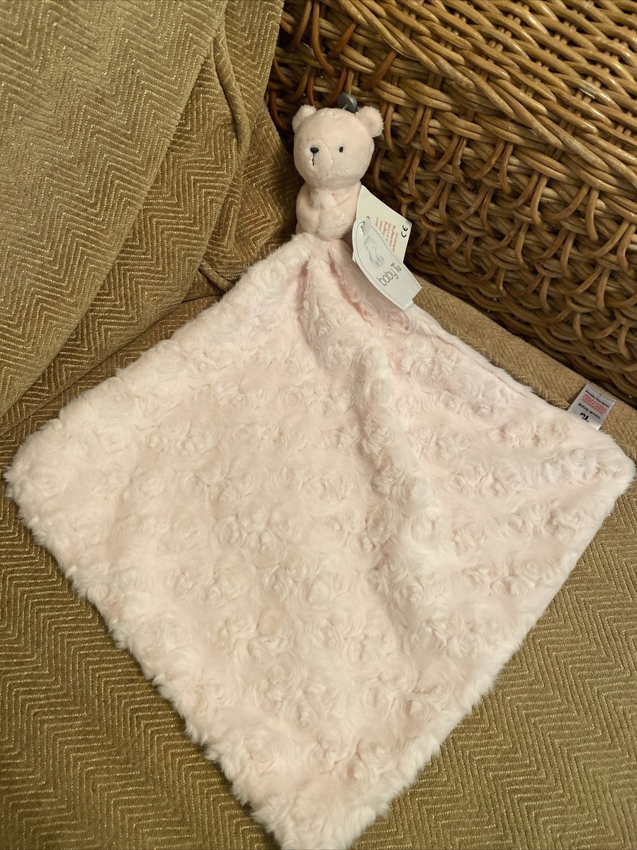 TU Sainsburys Pink Teddy Bear Baby Comforter Soft Toy Blanket