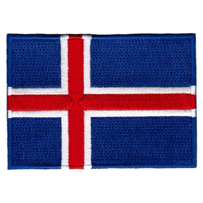 ICELAND FLAG PATCH ICELANDIC embroidered iron-on EMBLEM ICELANDER REPUBLIC BADGE
