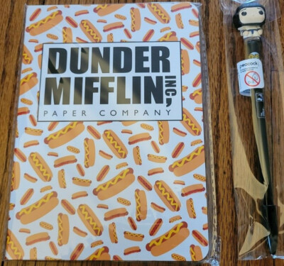 Funko GameStop Exclusive The Office Dunder Mifflin Inc. Notebook Hot Dogs Pen!!