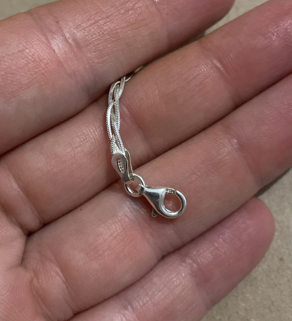 Pretty Delicate Twist Solid Sterling Silver 925 B… - image 6