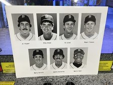 1984 Boston Red Sox Press 8x10 Photograph Roger Clemens Marty Barrett Oil Can