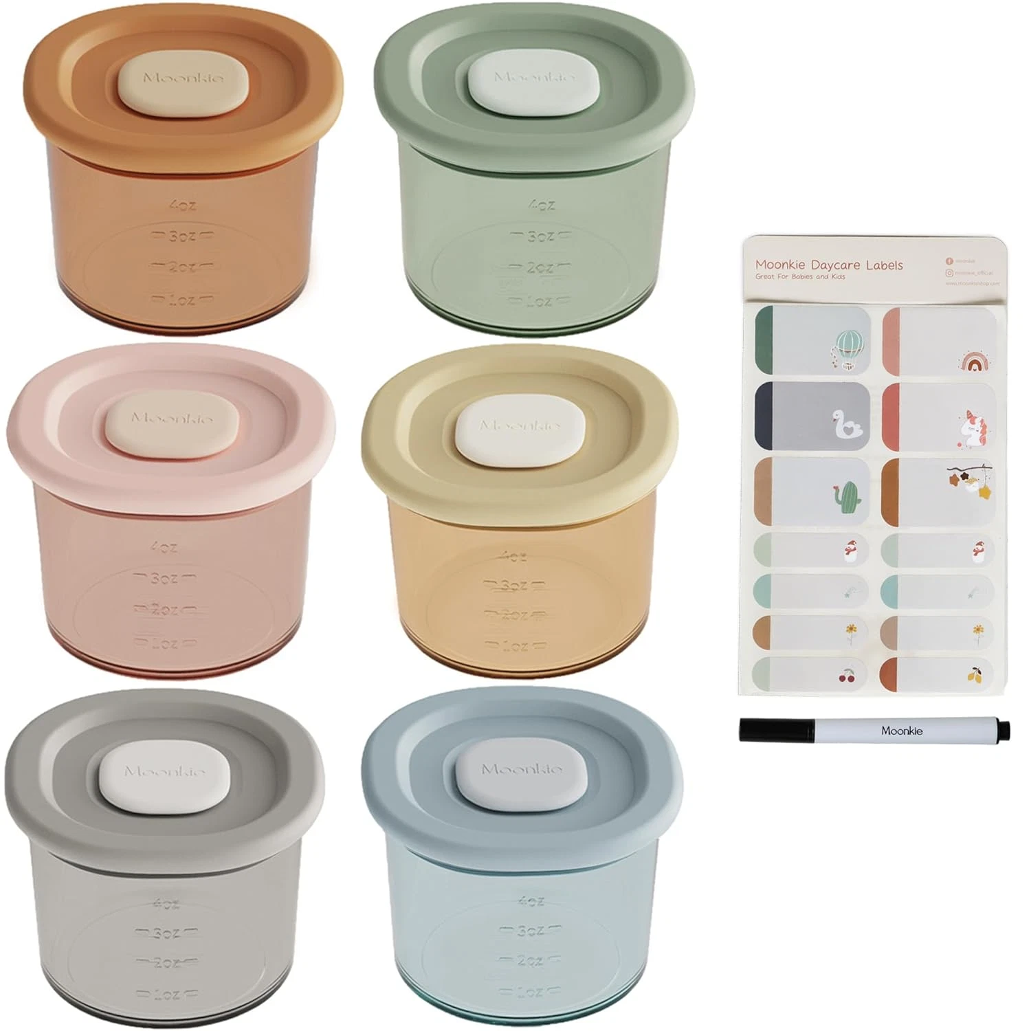 6-PK 4oz Silicone Baby Food Containers - Baby Food Storage Jars w/ Airtight Lids
Opens in a new wind