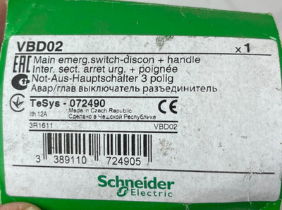 Schneider Electric VBD02 TeSys 3-Pole Switch Disconnector 12A 690V Emergency NEW