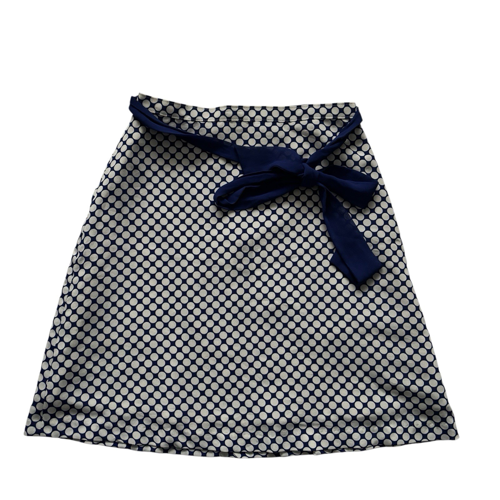 Vintage  Skirt 80s Blue White Spot Print Knee Length Retro Boho Indie Mod 6 - 8 image 2