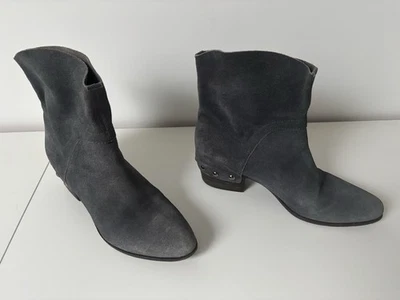 Bottines Boots santiags cloutes tout cuir daim souple gris Vic Matie Italy 38 - Photo 1/4