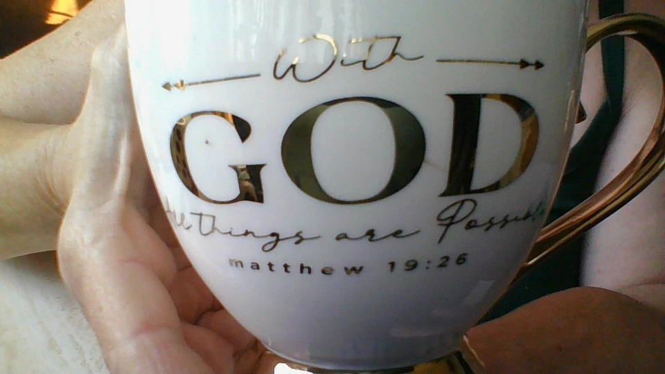 Кружка чайная качественная фарфоровая «С Богом все возможно» Everyday Gatherings - Изображение 3 из 4