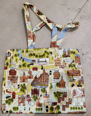 Harrods of London Map Knightsbridge  Large Shopper Shoulder Tote Bag 