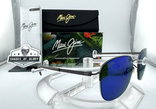 MAUI JIM CRATER RIM MJ 824-02S SATIN GUNMETAL BLUE HAWAII POLARIZED SUNGLASSES