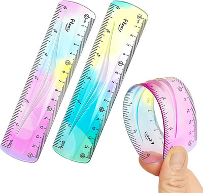 2 Pcs Flexible Ruler, 6 Inch Bendable Ruler for Kids, Soft Plastic Ruler, Kids R