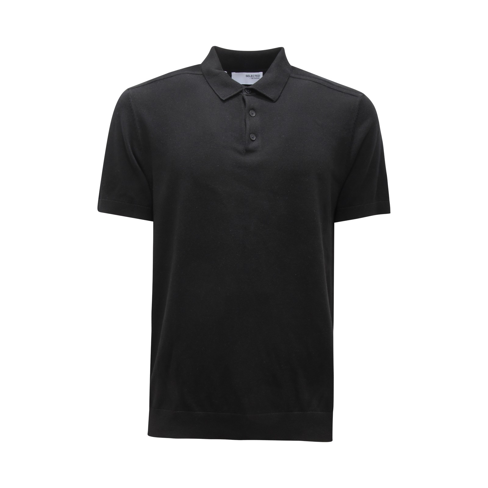 L1395 POLO В КОЛЛЕКЦИИ MAGLIA UOMO SELECTED МУЖСКОЕ ВЯЗАНОЕ ПОЛО ЧЕРНОГО ЦВЕТА 11390₽