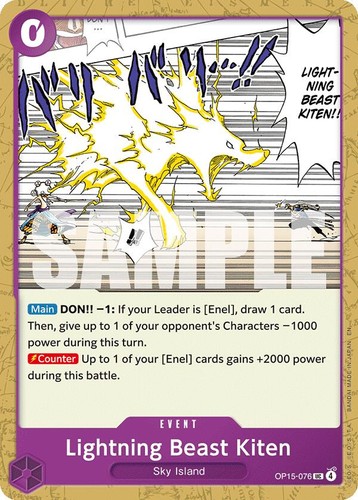 Lightning Dragon (Alt Art) OP15-077 R Adventure on KAMI's Island