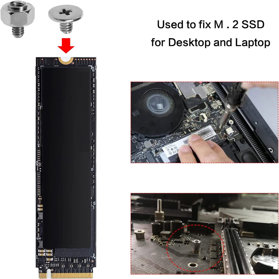 M.2 SSD Nvme Screws Mounting Kit PC Motherboard Screw Kit Compatible ...