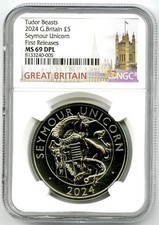 2024 GREAT BRITAIN 5PD NGC MS69 DPL TUDOR BEASTS SEYMOUR UNICORN FIRST RELEASES