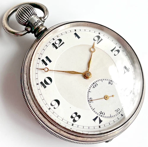 Buren Antique Silver Pocket Watch Vintage Rare Hallmarked